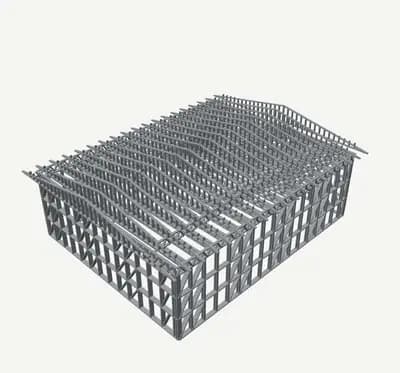 Стальной каркас дома, 3D-вид